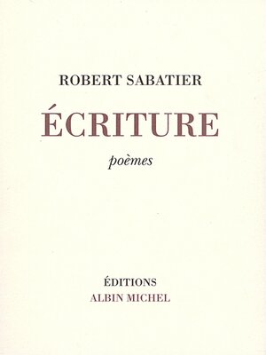 cover image of Ecriture